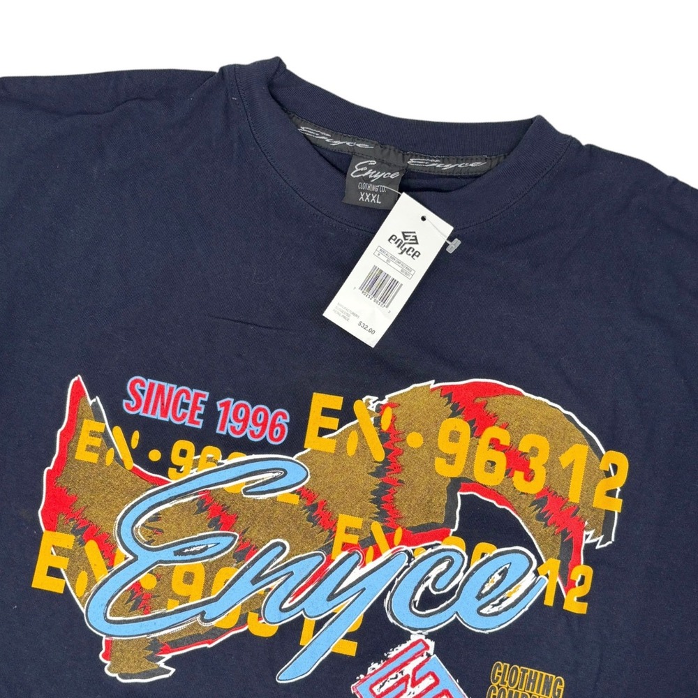 Enyce Vintage Long Sleeve T-Shirt Mens Navy Blue Streetwear Hip Hop XXXL NWT